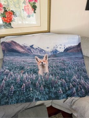 Fox in meadow tapestry